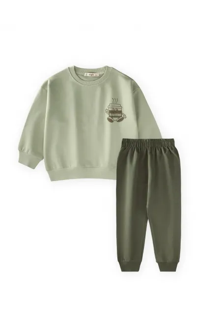 Ensemble chino imprimé Babyc 2-7 ans vert