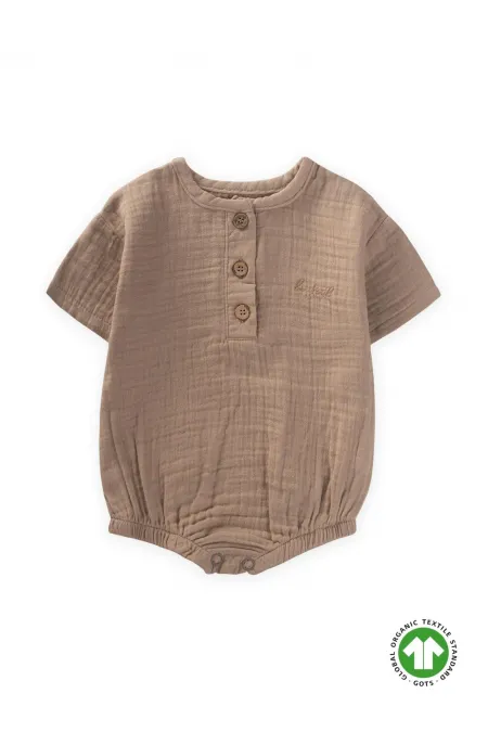 Organik Müslin Zıbın 0-3 Yaş Vizon