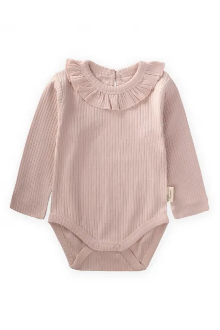 Body à col volanté, saisonnier, 0-3 ans, rose poudré