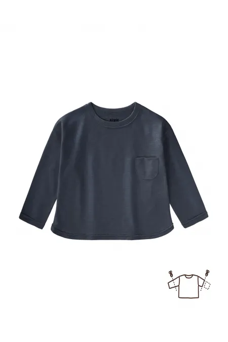 T-shirt saisonnier à manches longues, 1 à 7 ans, bleu marine