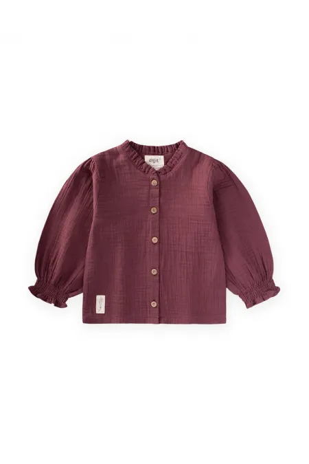 Organik Müslin Gömlek 2-10 Yaş Mürdüm