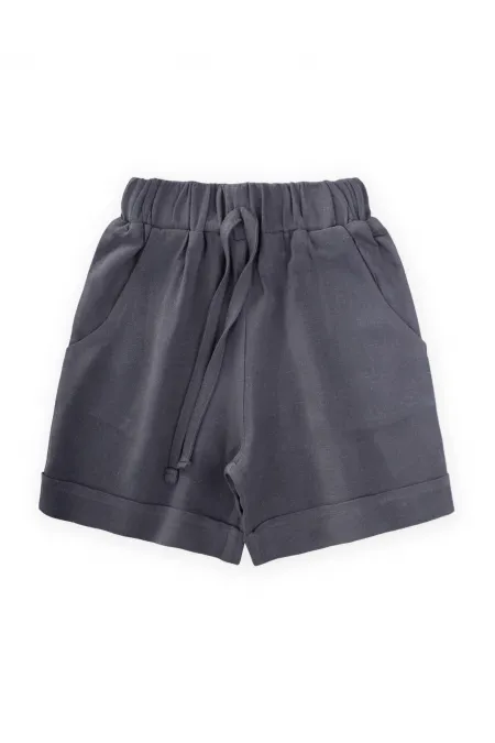 Sarh Keten Şort 2-9 Yaş Antrasit