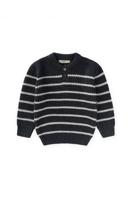 Pull rayé en maille, 2-8 ans, anthracite