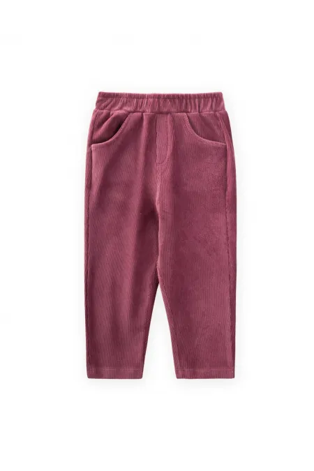 Fitilli Kadife Pantolon 1-8 Yaş Mürdüm