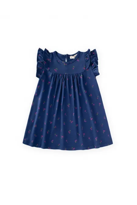 Robe à volants à motifs, 1 à 8 ans, bleu marine