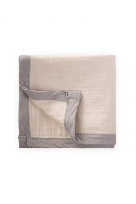Couverture épaisse double couche en tissu brut 85 x 90 cm gris brut