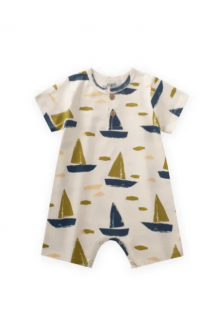 Patterned Overalls 0-4 Years Ecru