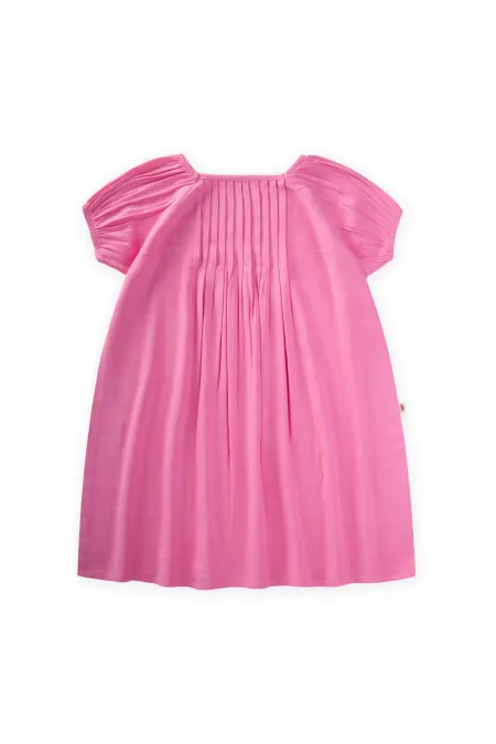 Robe en lin côtelé rose pour enfants de 2 à 7 ans