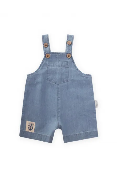 Askılı Kot Tulum 0-3 Yaş Mavi