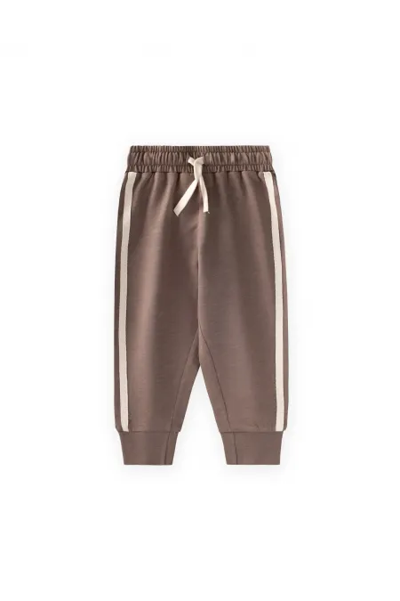 Şerit Detaylı Eşofman 1-10 Yaş Vizon