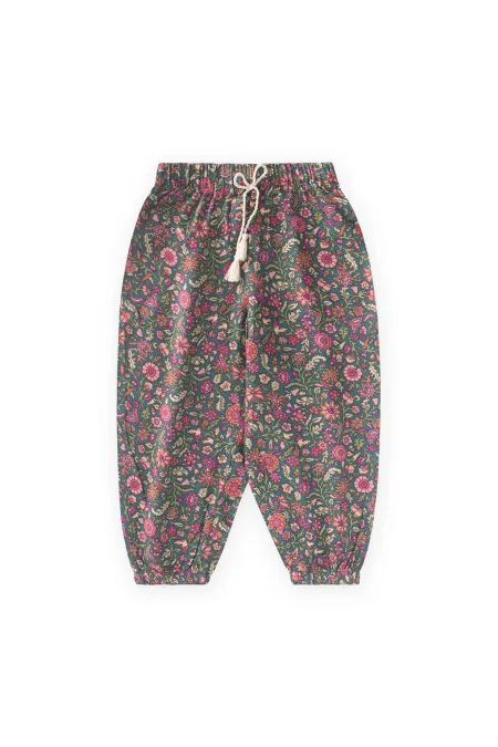 Desenli Viskon Şalvar 2-10 Yaş Çağla Yeşili