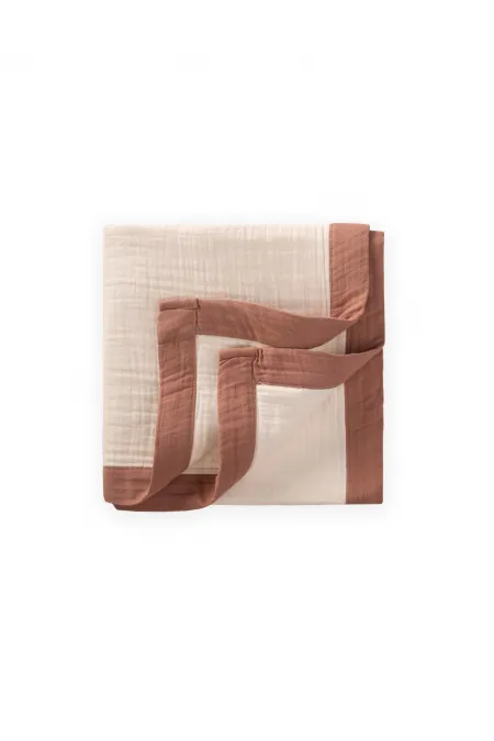 Couverture épaisse double couche en tissu brut 85 x 90 cm marron