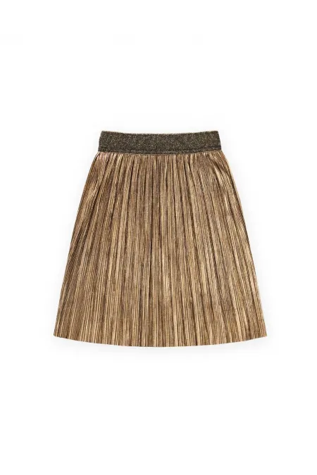 Piliseli Sim Lastik Detaylı Etek 2-10 Yaş Gold