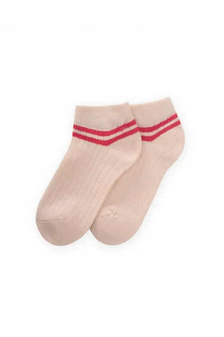 Zemin Ham Bilekleri Çizgili Çocuk Patik 5-12 Yaş Mercan