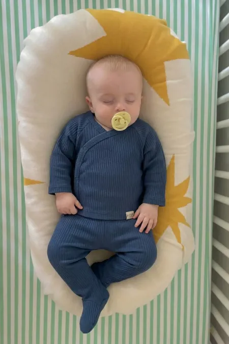 Corduroy Footed Set 0-9 Months Navy Blue