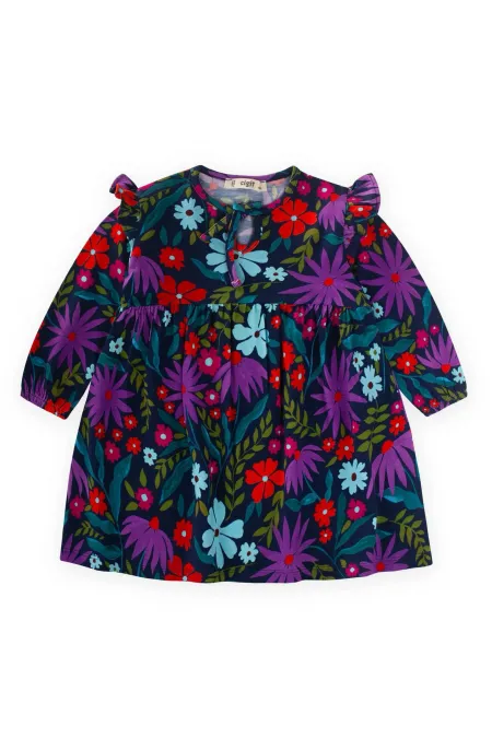 Robe de saison à motifs pour enfants de 1 à 7 ans, bleu marine