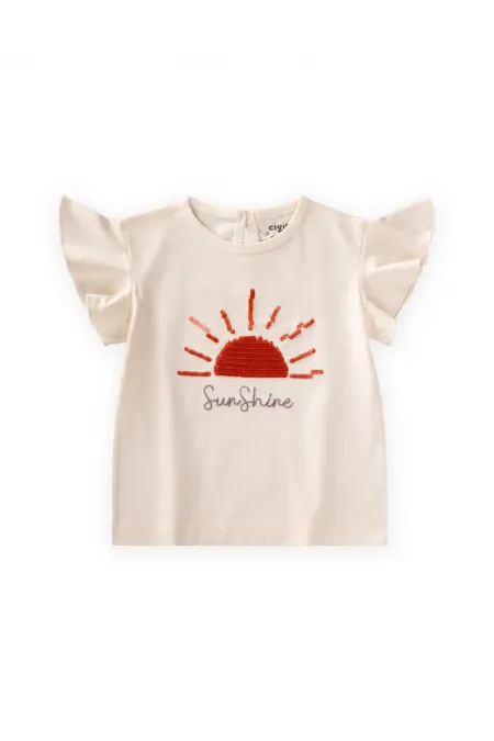 Sequined T-Shirt, Ages 1-10, Ecru
