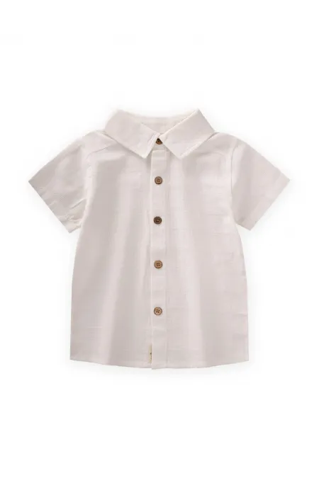 Chemise à carreaux écru, 2-10 ans