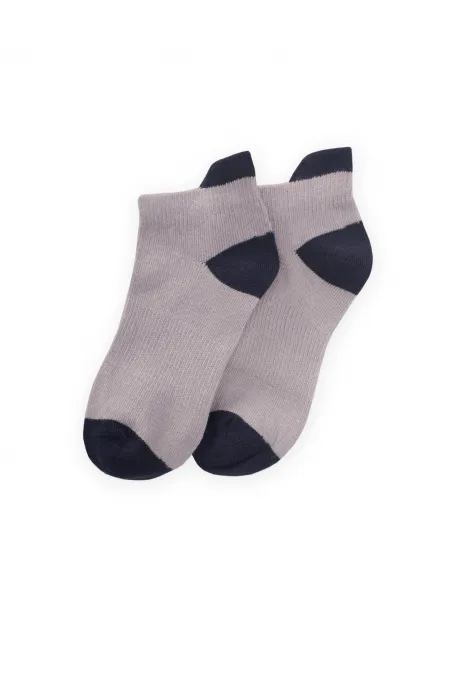 Zemini Ve Burnu Toprak Rekli Çocuk Patik Çorap 5-12- Gri-Lacivert