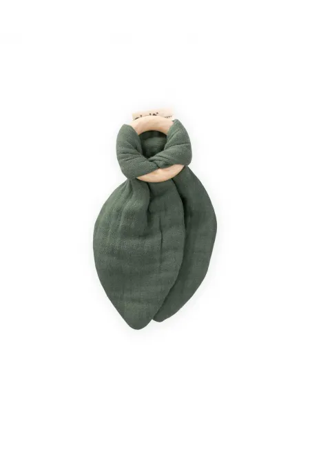 Ahşap müslin Kumaştan Diş Kaşıyıcı Haki Yeşil