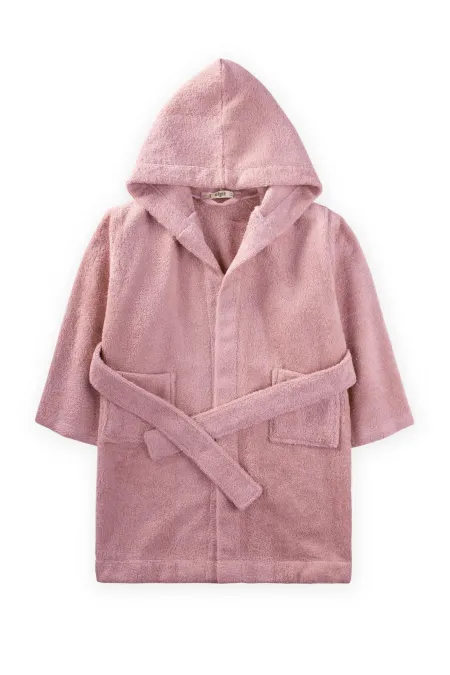 Peignoir pour enfants de 2 à 9 ans, couleur poudre
