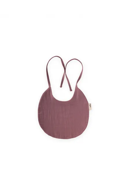 Organic Muslin Baby Bib, Plum