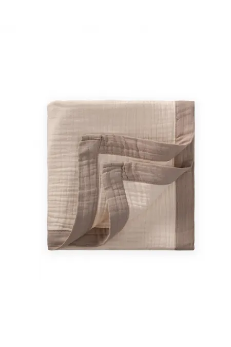 Couverture brute à quatre couches, passepoil épais, 85 x 90 cm, couleur vison