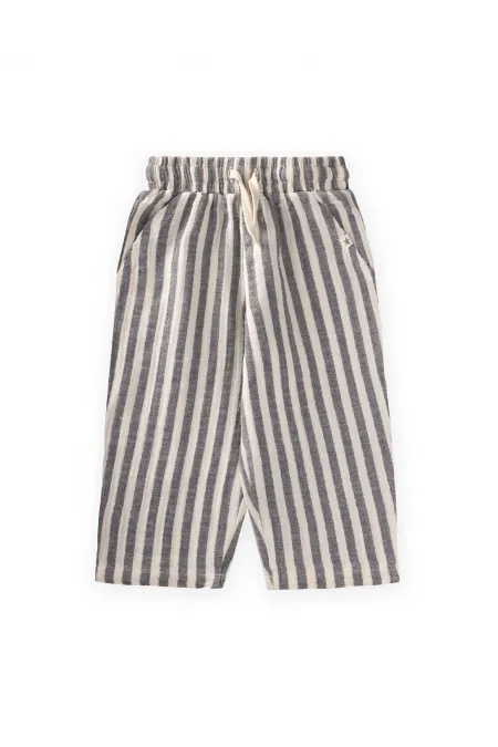 Muslin Pants for Ages 1-10, Navy Striped