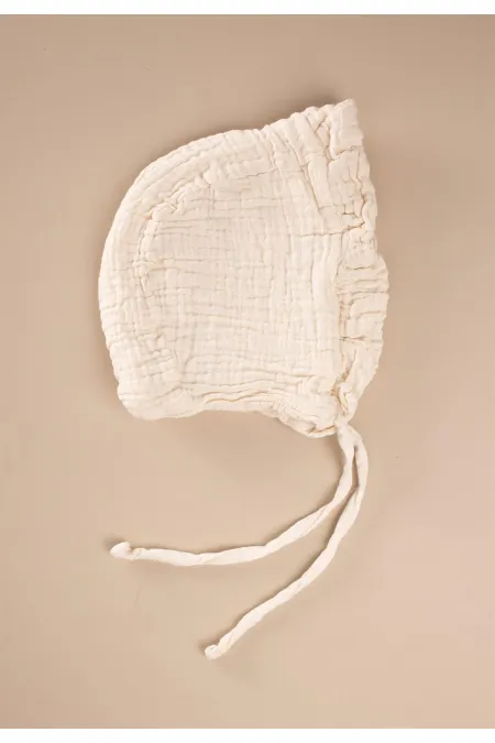 Chapeau bébé musulman à volants et à nouer, 0-2 ans, couleur sable