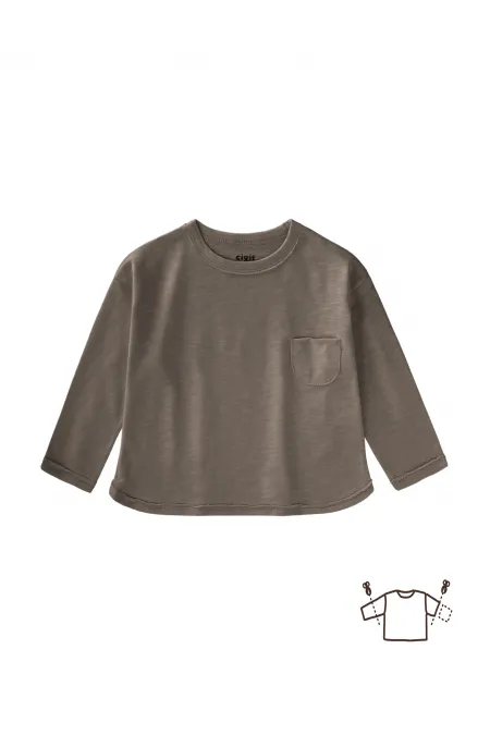 T-shirt saisonnier à manches longues, 1 à 7 ans, couleur vison