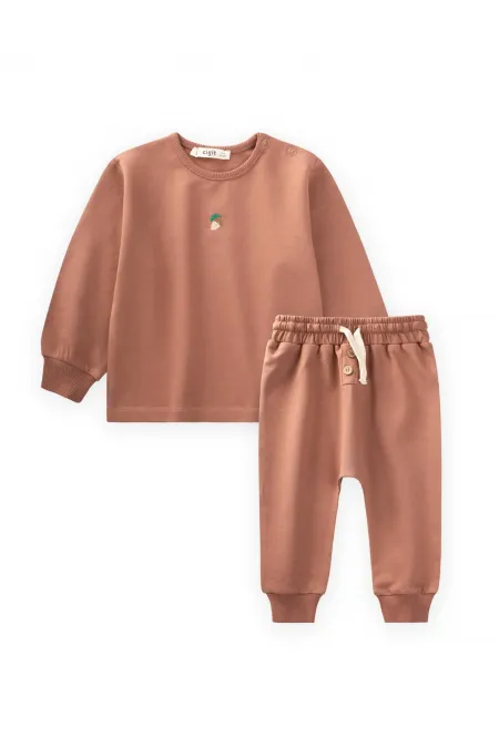 Palamut Embroidered Sweat Suit 0-4 Years Light Brown Palamut Embroidered Sweat Suit 0-4 Years Light Brown