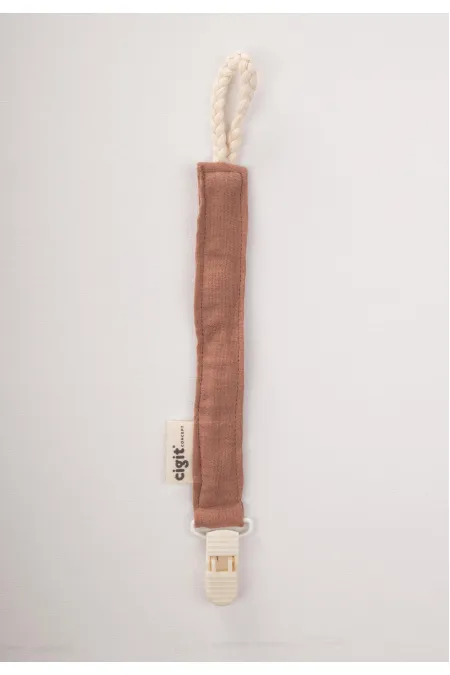 Baby Cotton Pacifier Holder 23 cm Light Brown