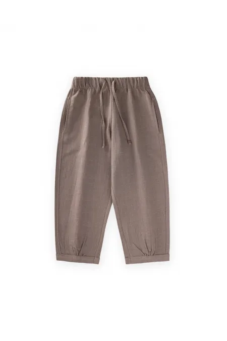 Linen Boyfriend Pants, Ages 2-10, Mink