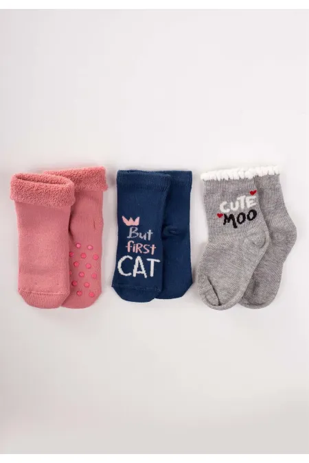 Üçlü Kız Bebek Çorap 12-24 ay Karşık Renkli 1