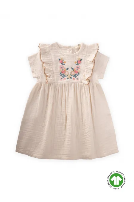 Robe ethnique Süzene brodée en coton bio, 1-7 ans, naturelle Robe ethnique Süzene brodée en coton bio, 1-7 ans, naturelle