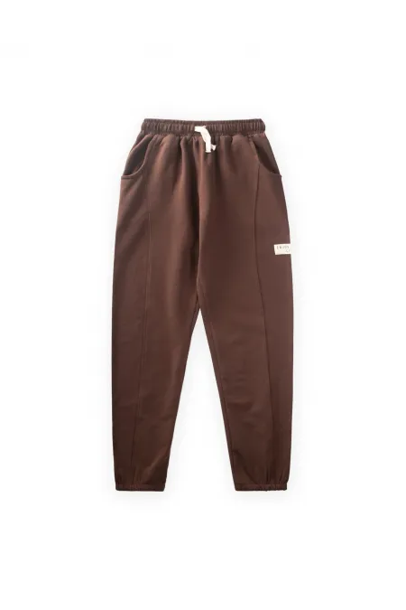 Pantalon de survêtement long marron pour enfants de 2 à 8 ans