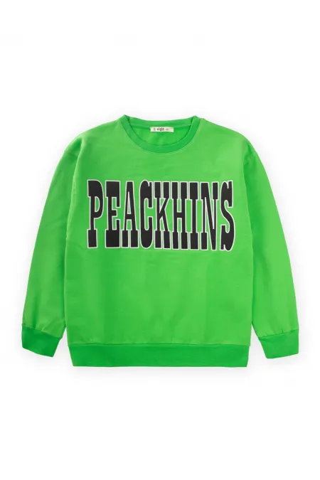 Peachins Embroidered Sweatshirt 9-14 Years Green Peachins Embroidered Sweatshirt 9-14 Years Green