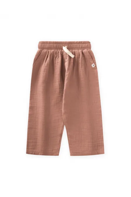 Pantalon en mousseline, 1 à 7 ans, marron clair