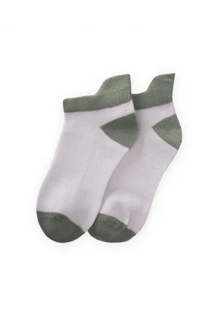 Chaussons et chaussettes pour enfants de 5 à 12 ans, avec bout et talon colorés, vert amande