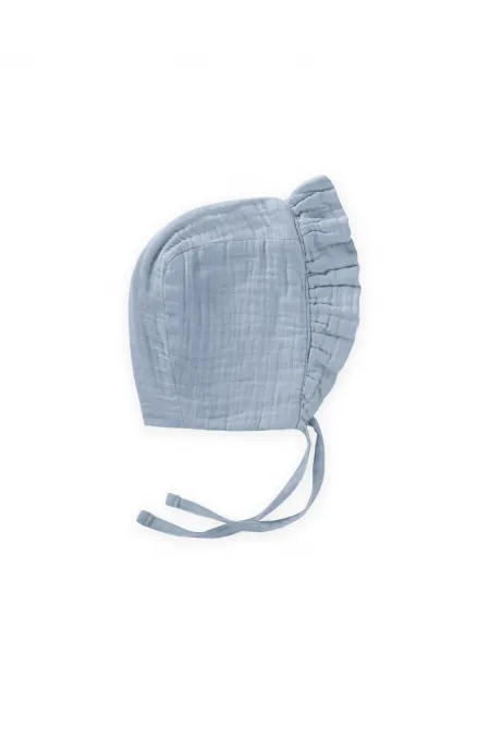 Tie-Up Ruffled Muslim Baby Hat 0-2 years A Blue