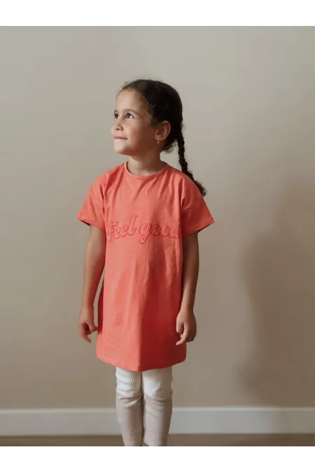 Tunic T-Shirt 4-12 Years Coral
