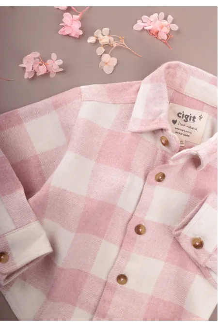 Chemise de bûcheron, années 1 à 9, à carreaux roses