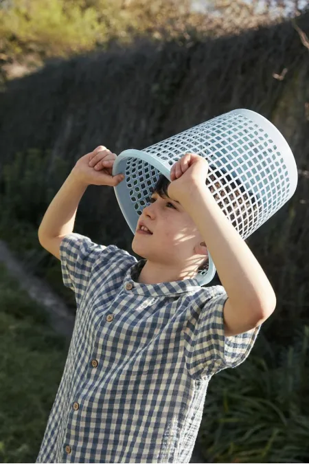 Chemise à motifs carrés Pöti, bleu indigo, 1-8 ans