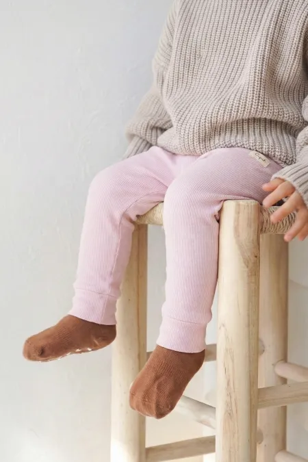 Leggings pour enfants de 1 à 5 ans, rose poudré