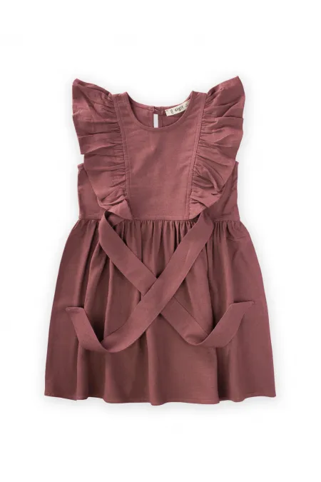 Robe en lin à nouer sur les côtés, 2-7 ans, prune
