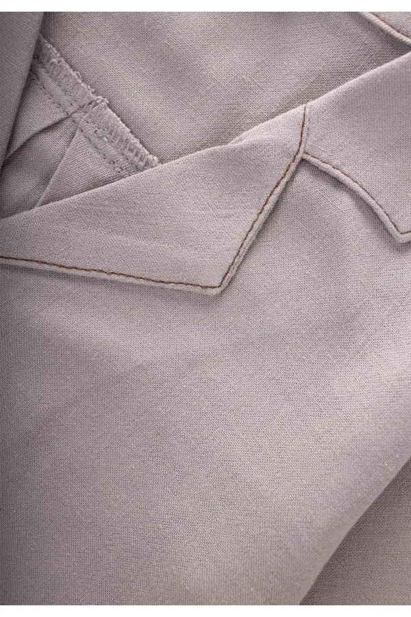 Keten Kalın Taba Dikişli Ceket 2-7 Yaş A Gri