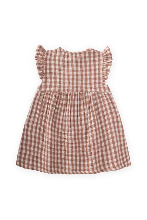 Robe à carreaux Peti marron, 1-8 ans