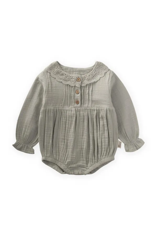 Fisto Yakalı Mevsimlik Müslin Zıbın 0-2 Yaş Su Yeşili