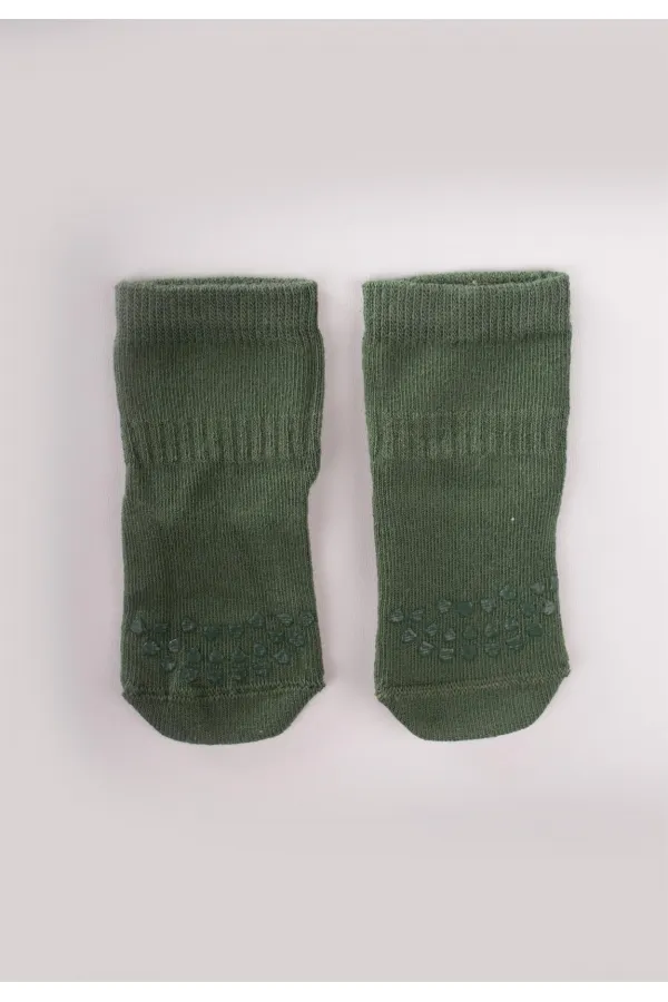 Chaussettes antidérapantes pour ramper, 6-24 mois, vert kaki