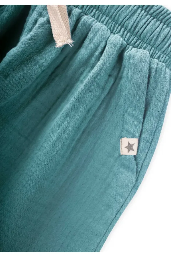 Müslin Pantolon 1-10 Yaş Turkuaz